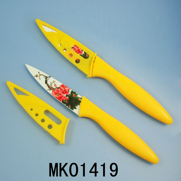 MK01419 4"Flower Coating Fruit Knife + Pp Cover
