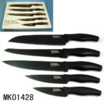 5Pcs Non-Stick Coating Knives With Plastic Handle