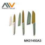 3Pcs Golden Knife Set Hamber Blister Satin Finish