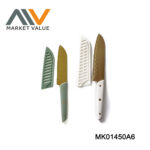 2Pcs Santoku Knife Set Gloden Hamberg Blister