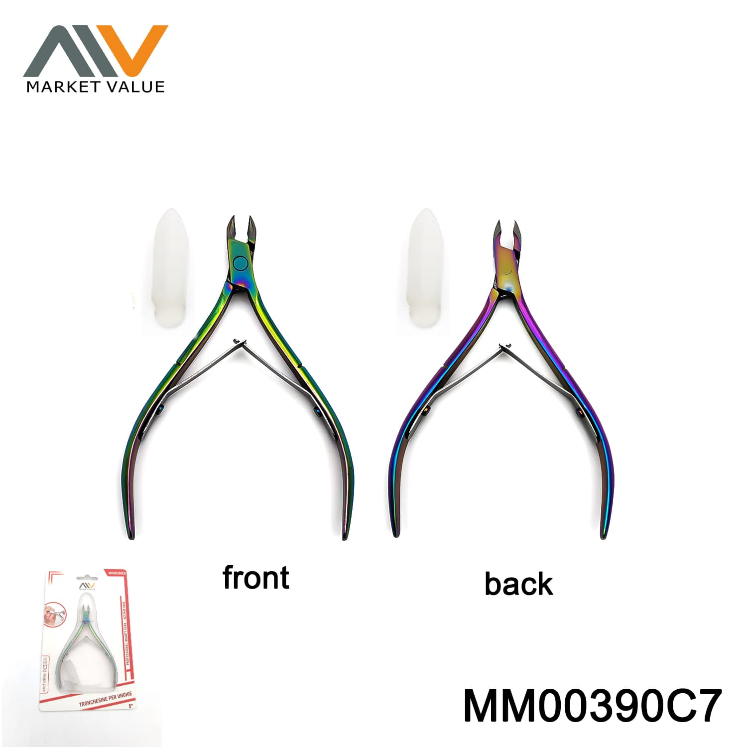 MM00390C7 501 Colored Titanium Cuticle Pliers