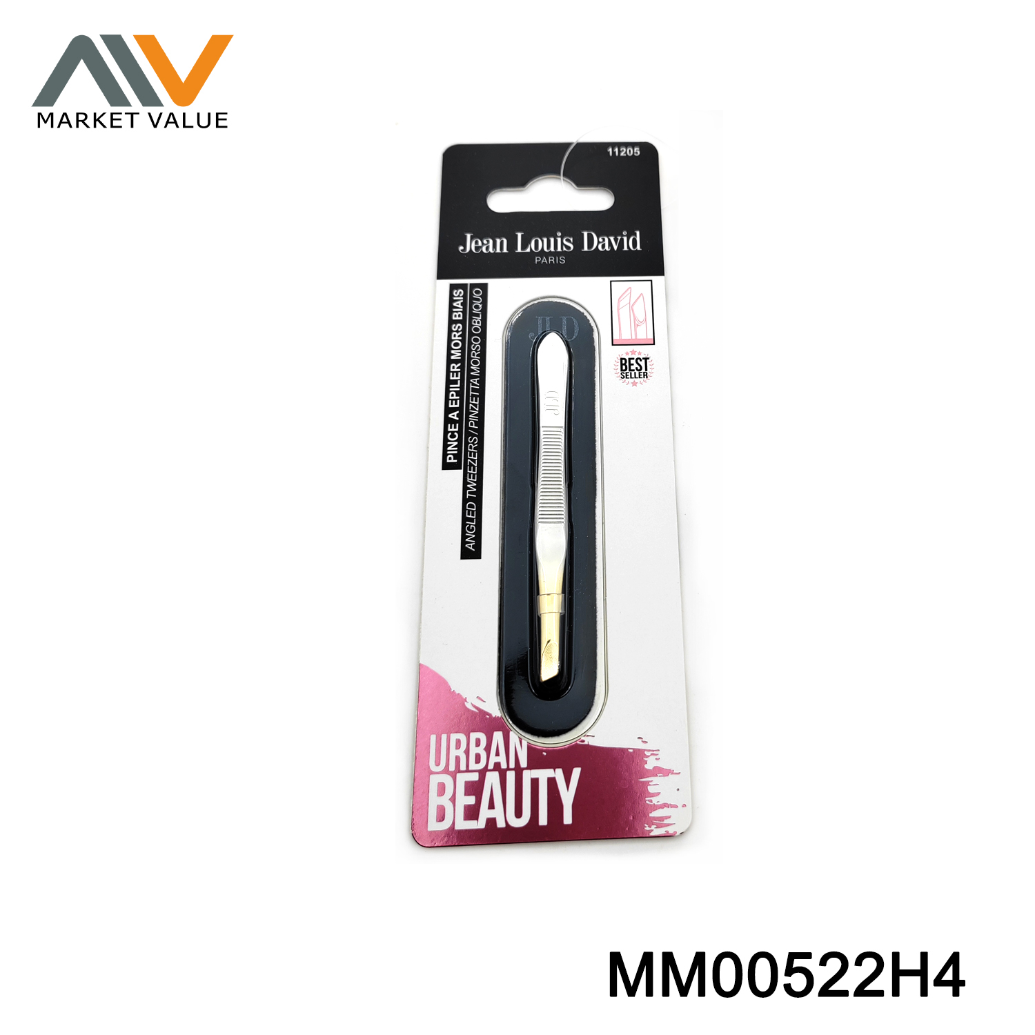 MM00522H4 Ss Eyebrow Tweezer With Gold Plated