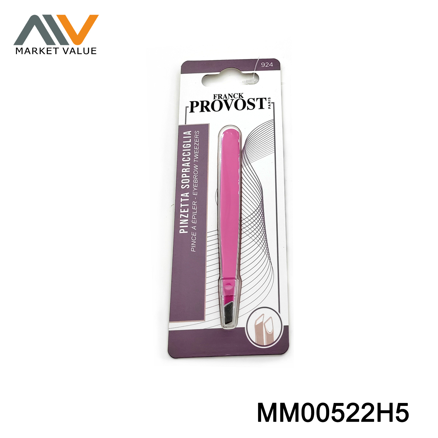 MM00522H5 Ss Eyebrow Tweezer With Coated