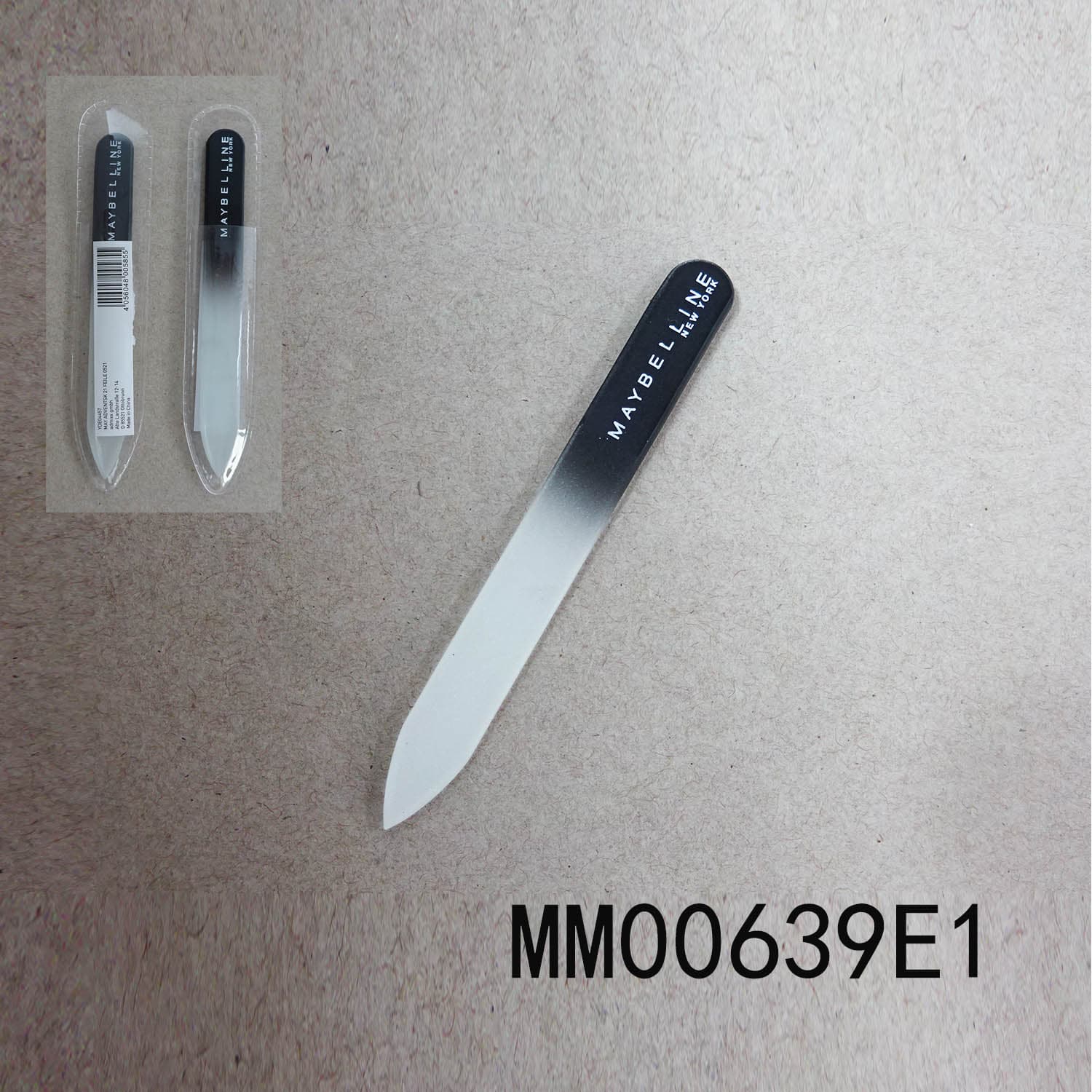 MM00639E1 Crystal Glass Nail File With Polishing Finish In Pvc Bag