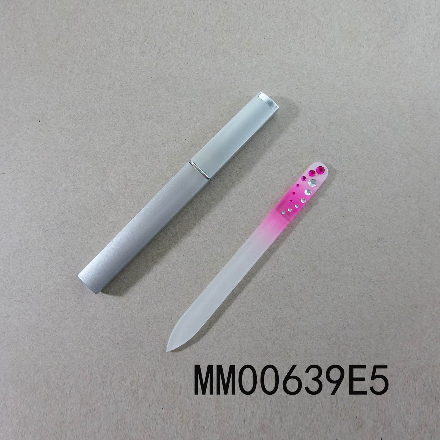 MM00639E5 Crystal Glass Nail File With Diamond In Pvc Box