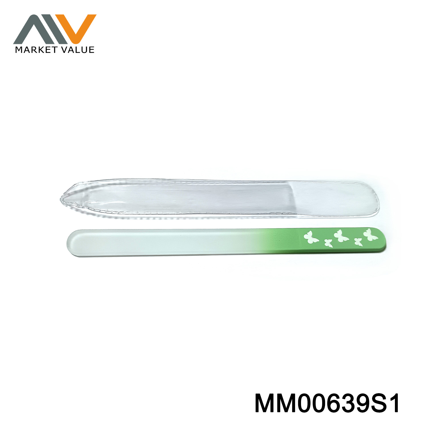 MM00639S1 Crystal Glass Nail File With Color Printed In Pvc Bag
