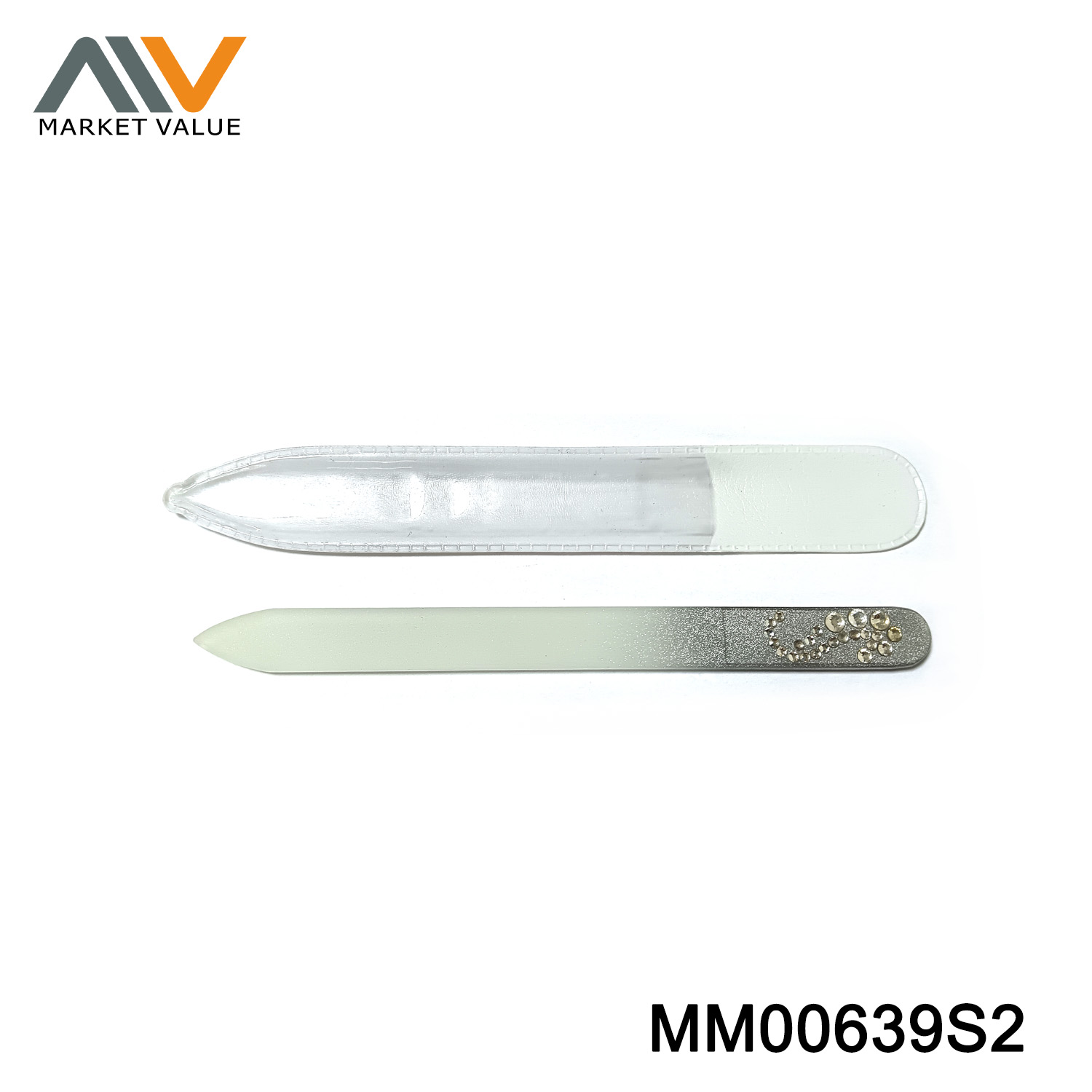 MM00639S2 Crystal Glass Nail File With Diamond In Pvc Bag