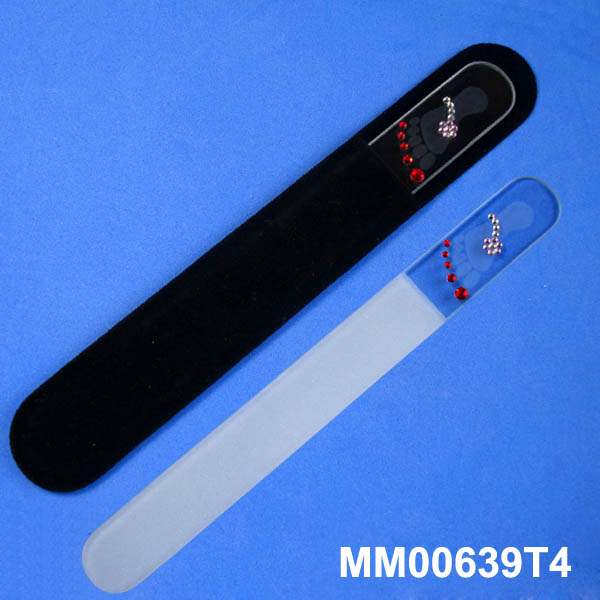 MM00639T4 Crystal Glass Nail File With Diamond In Pvc Bag