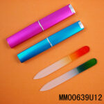 Crystal Glass Nail File With Double Color In Plastic Box