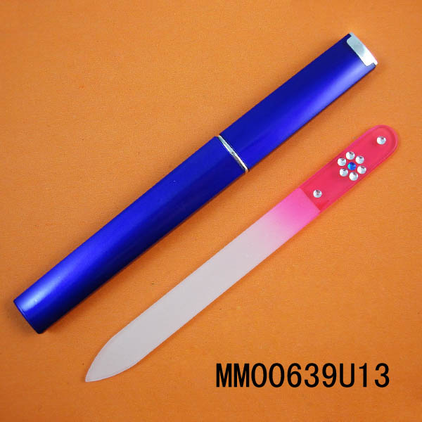 MM00639U13 Crystal Glass Nail File With Diamond In Plastic Box