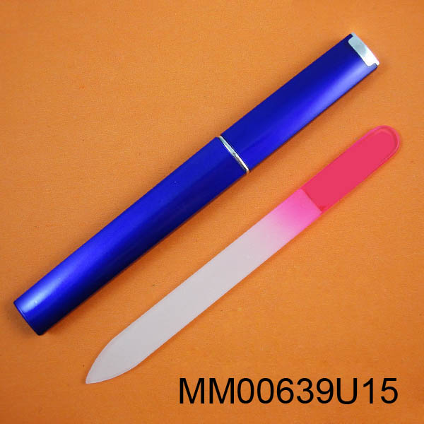 MM00639U15 Crystal Glass Nail File In Plastic Color Box
