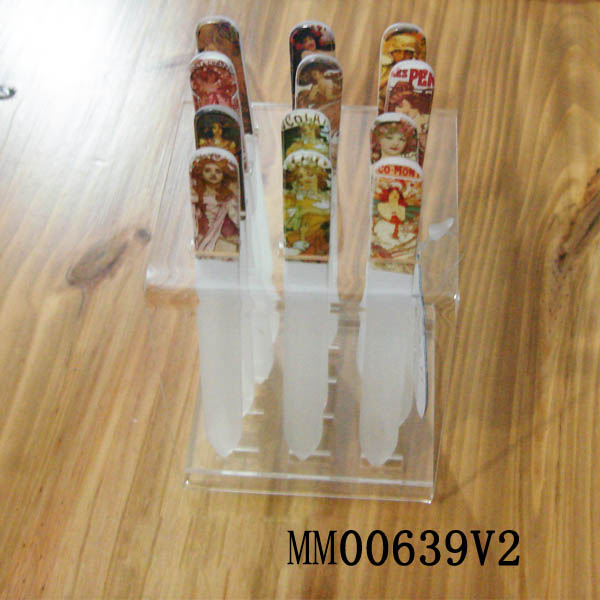 MM00639V2 Set Of 12Pcs Crystal Glass Nail File In Acryl Stand