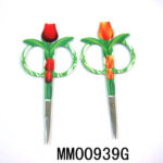 Beauty Scissors With Dianthus Caryophyllus Design Drape Coating Handle