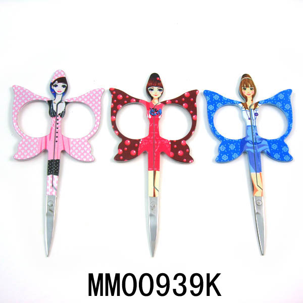 MM00939K Beauty Scissors With Fairy Butterfly Design Drape Coating Handle