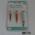 3Pc Nail Clipper D/B With Plastic Sticker