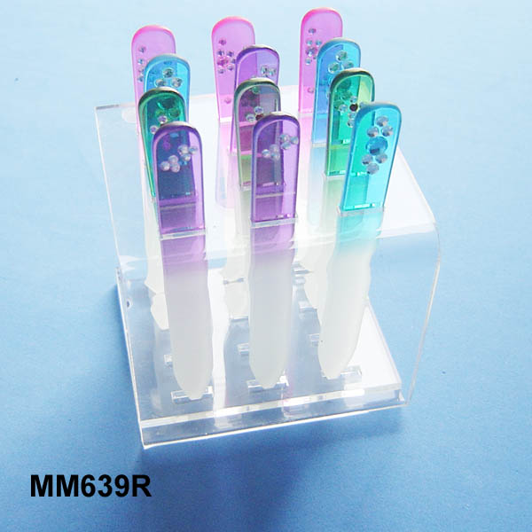 12评测transparent Glass Nail File With Stand