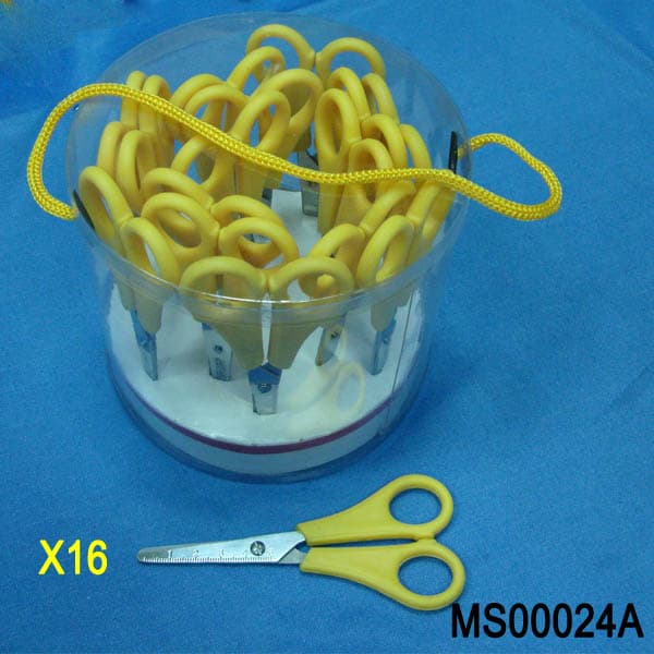 MS00024A 16Pcs Student Rule Scissors Pvc
