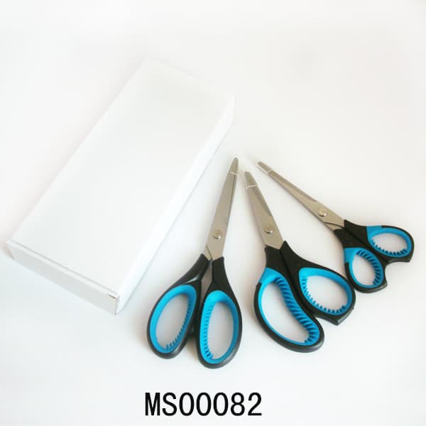 3 Pcs Soft Handle Scissor White Box