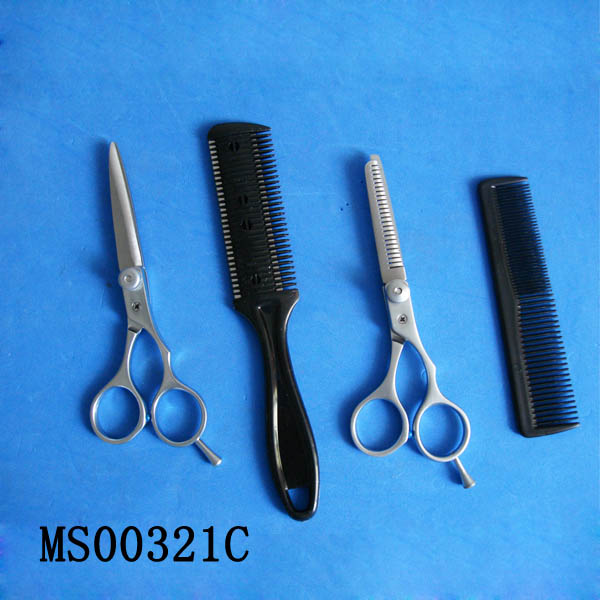 MS00321C 4Pcs S/S Barber Scissors Aset In Colour Box