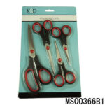 4Pcs Rubber Handle S.S Scissor