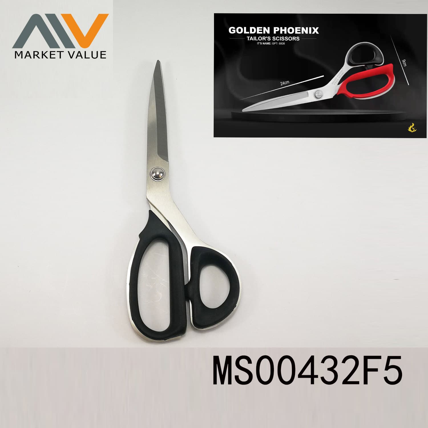 MS00432F5 10" S/S High Quality Tailor Scissors With Pp Handle I/C