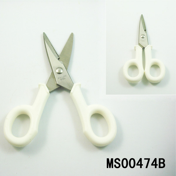 MS00474B 5.5" S/S Electrician Scissors Inser Card Blue Handle