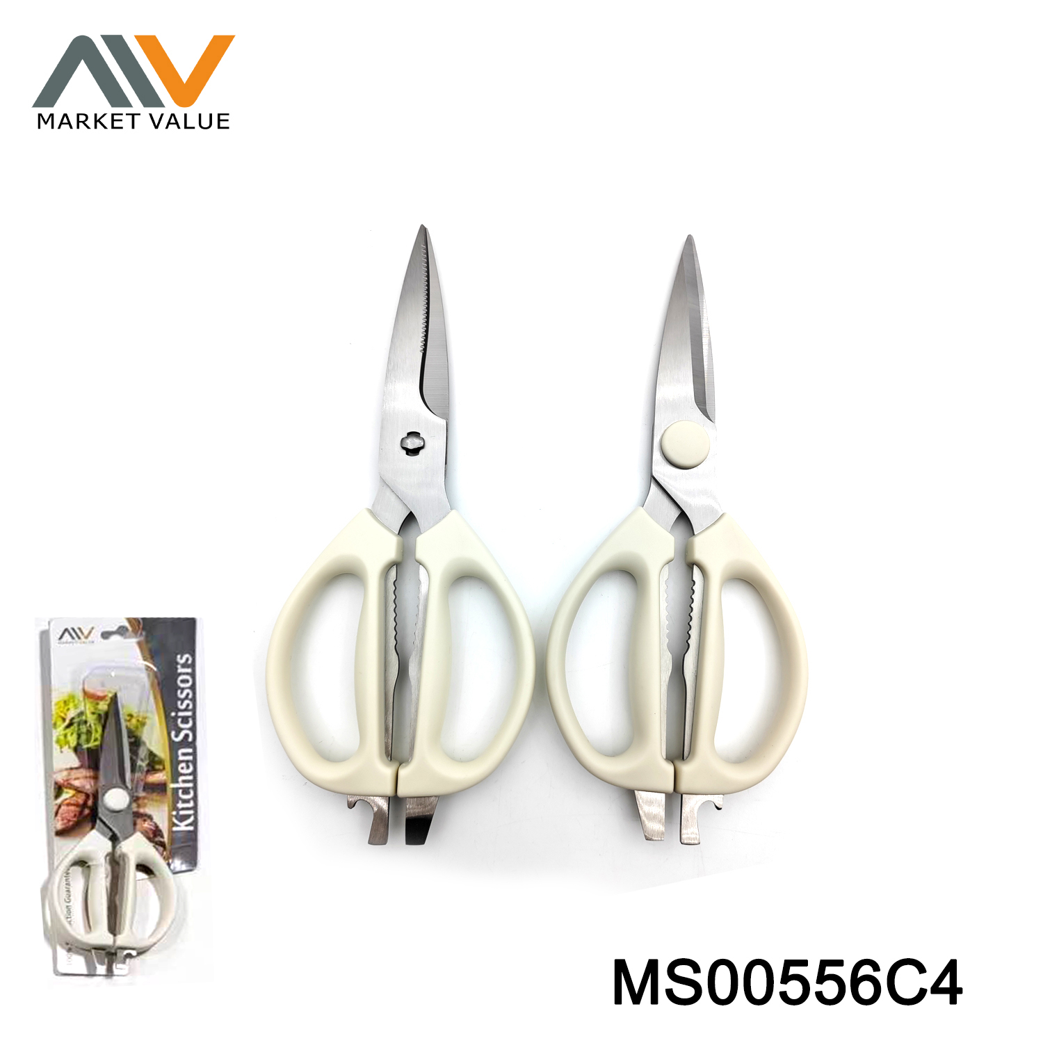 MS00556C4 Deluxe Kitchen Shear Mulity Function Pp Tpr Handle Tc