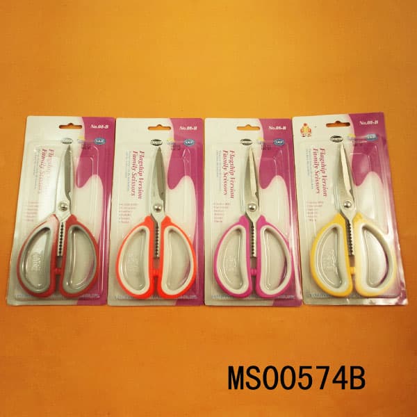 MS00574B 7" PLASTIC HANDLE MULIT KITCHEN SCISSORS