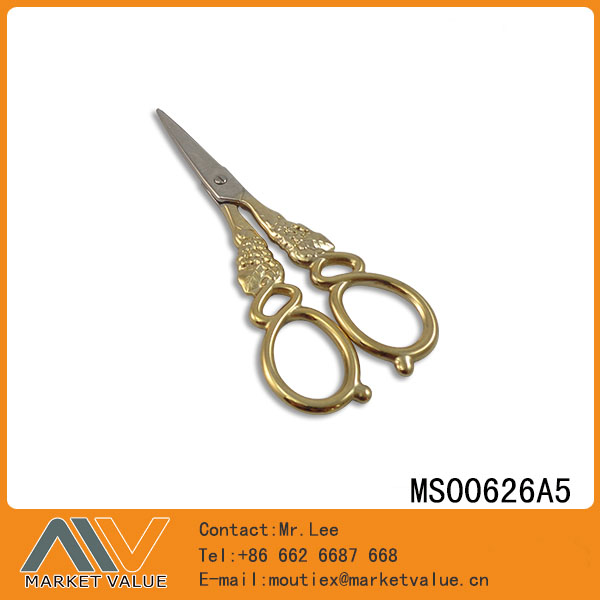 MS00626A5 5" Die-Casting Chrome Plated Golden Scissors