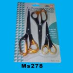 3Pcs Scissors Transprent Handle Set