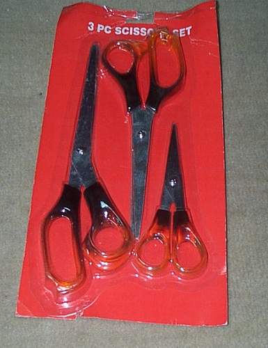MS279 3Pcs Scissors Transprent Handle B/C