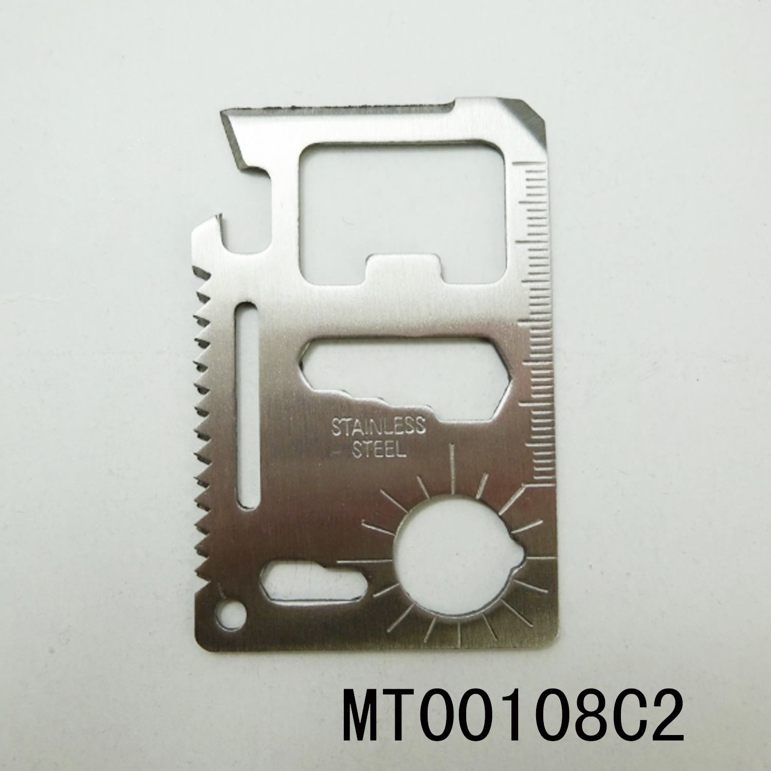 MT00108C2 11-In-1 S/S Camp Credit Card Survival Multi Pocket Tool