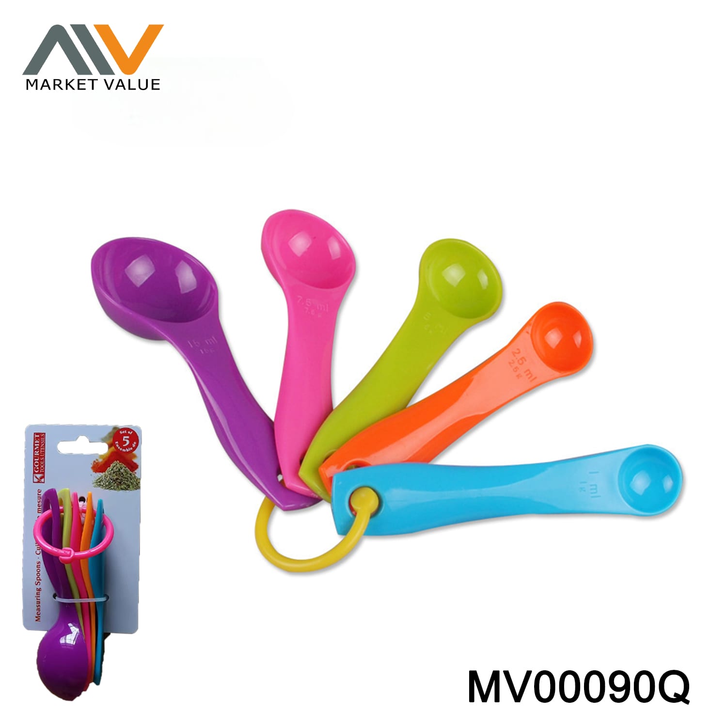MV00090Q 5Pcs Plastic Measure Spoon T/C