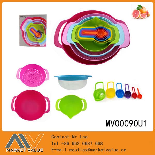 MV00090U1 Sets Of 10Pcs Sweet Color Mixing Bowl In Color Box