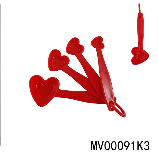 MV00091K3 4Pcs Pp Heart Shape Measruing Spoon