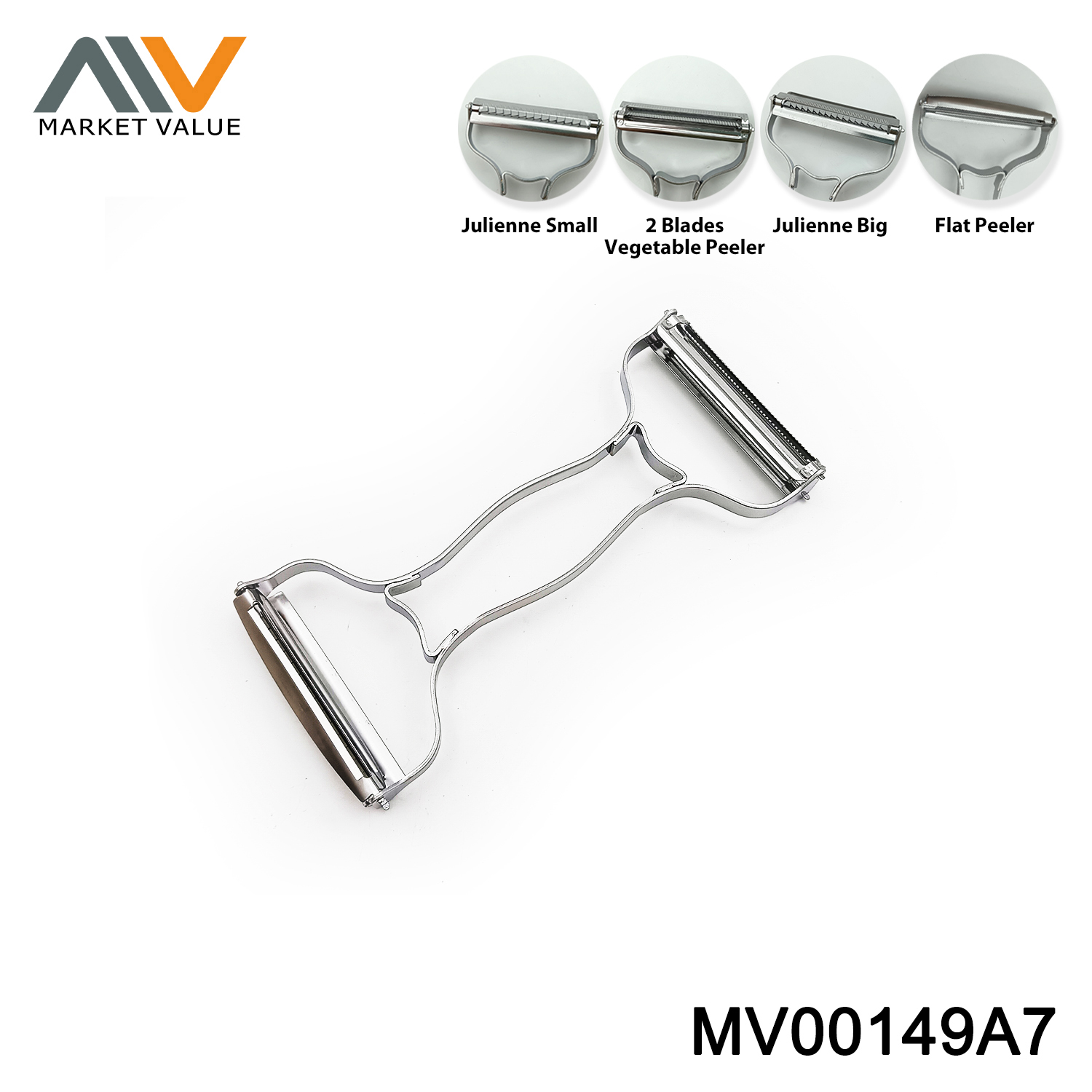 MV00149A7 4 in 1 Jumbo SS Peeler in box