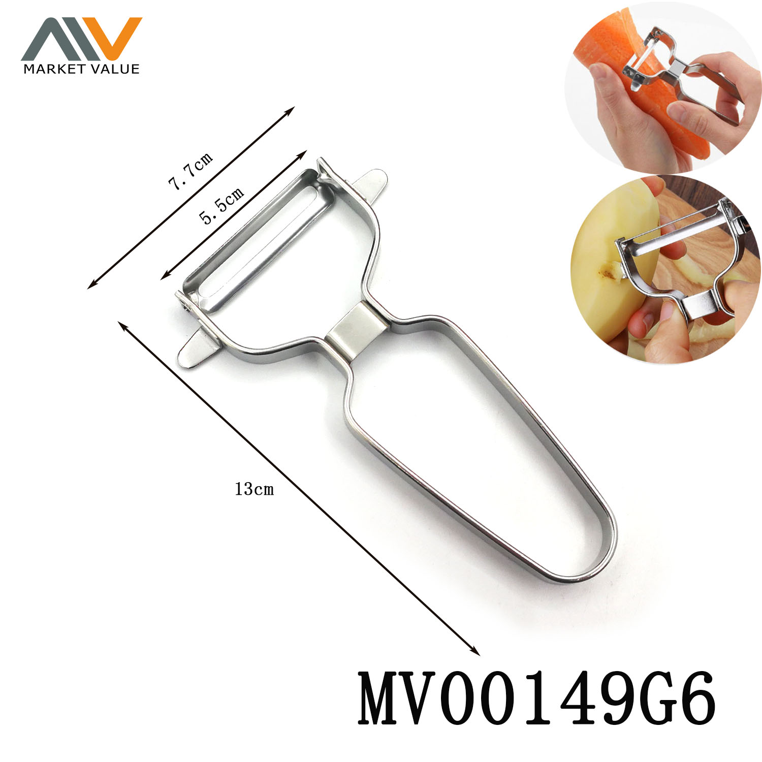 MV00149G6 S/S Peeler Streng Handle