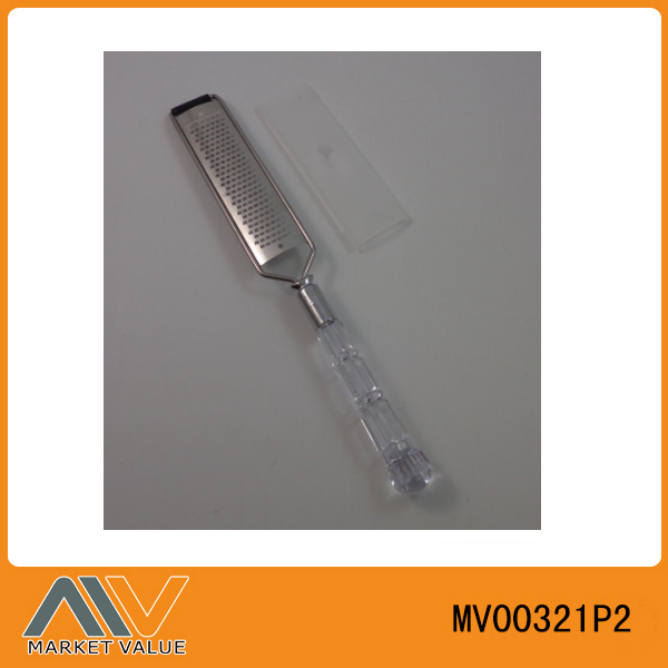 MV00321P2 S/S Grater Acid Etch Blade Transparent Plastic Handle