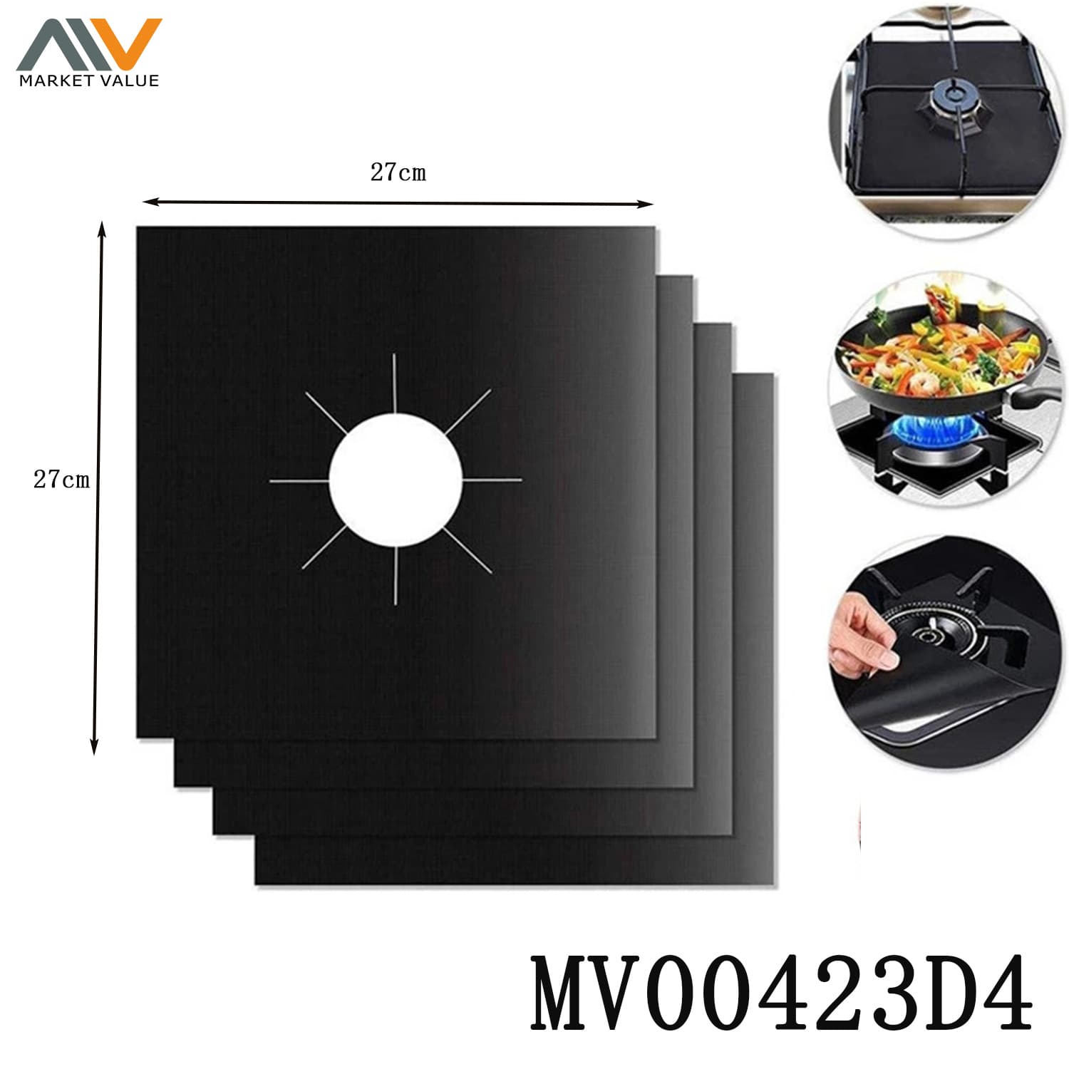 MV00423D4 0.12Mm Black Gas Cooker Cushion