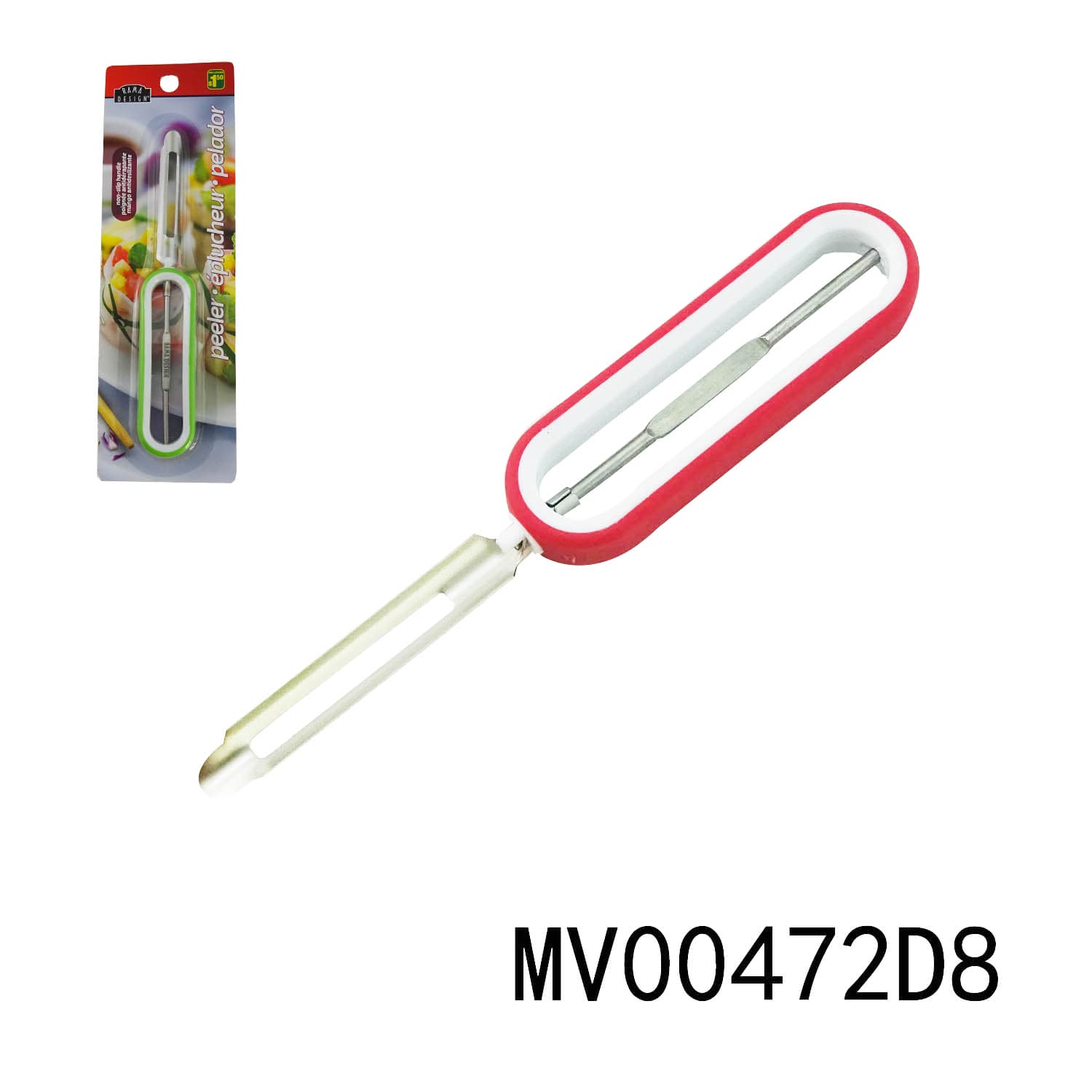 MV00472D8 Stainless Steel Peeler With Tpr/Pp Handle