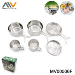 6 Pcs Ss Outdoor Tableware In Colour Box