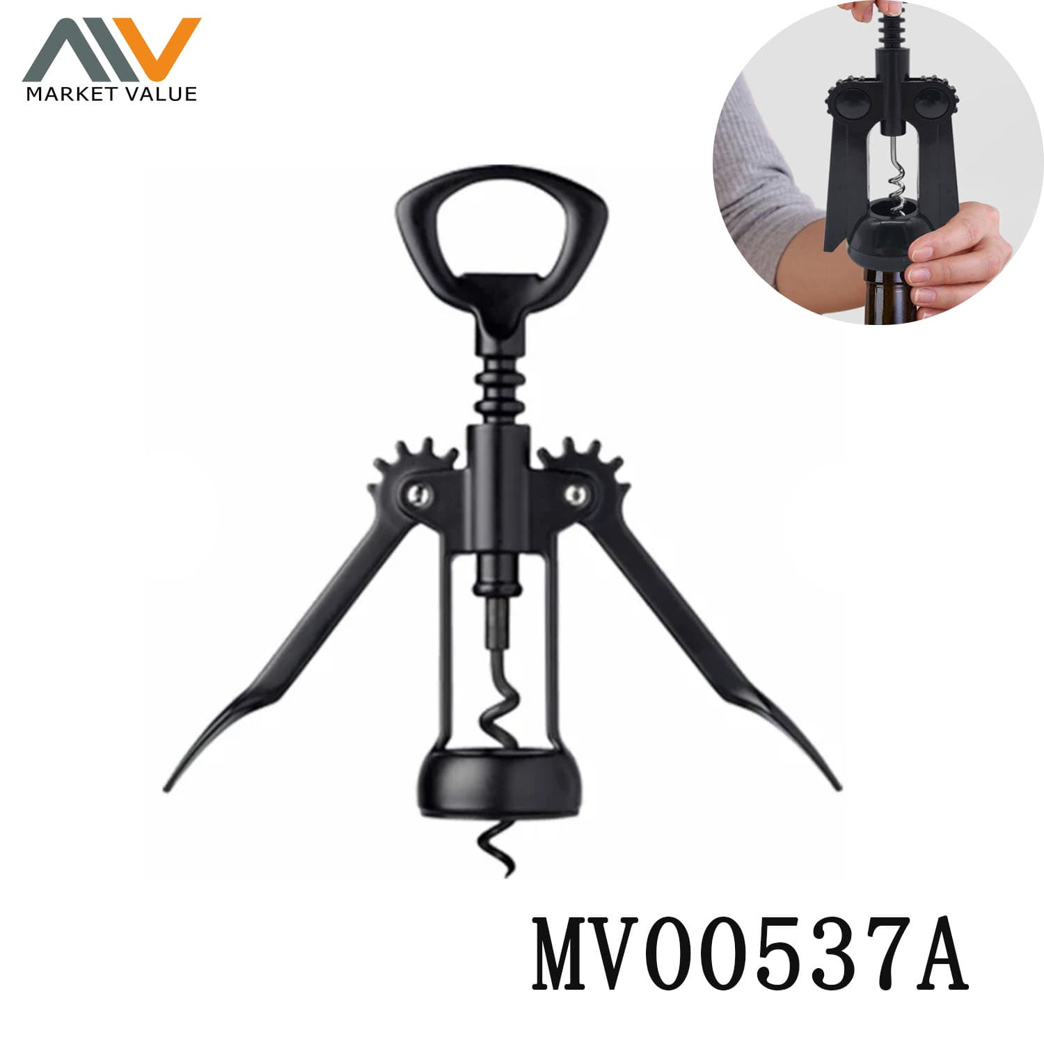MV00537A Wine Opener With Black Coating
