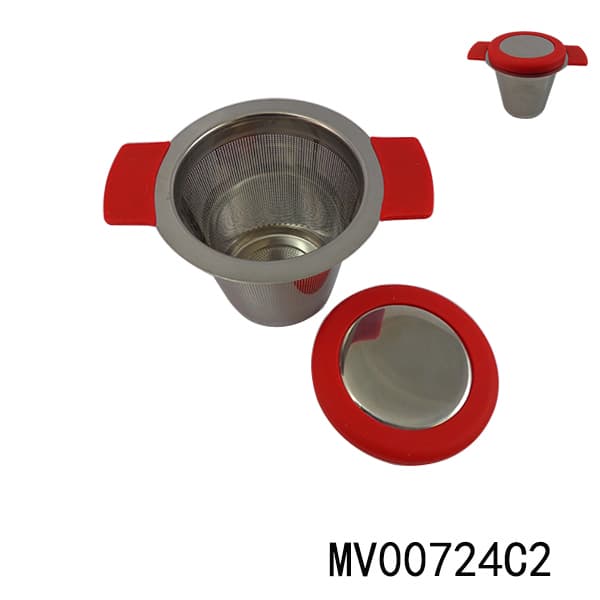 MV00724C2 S/S+Silicone Tea & Coffee Strainer D/B