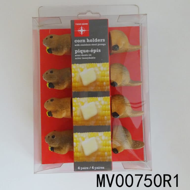 8Pc Corn Fork Set W/Animal Shape Resin Handle In Pvc Box