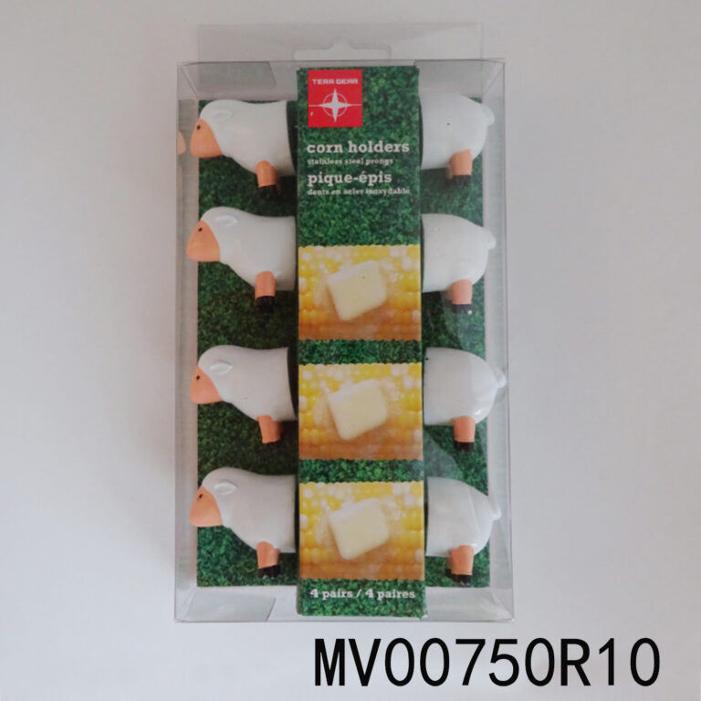 8Pcs Corn Fork Set W/Sheep Shape Resin Handle In Pvc Box