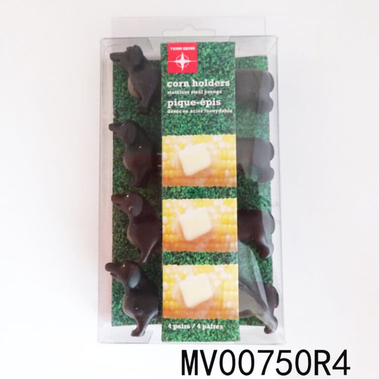 8Pcs Corn Fork Set W/Dog Shaped Resin Handle In Pvc Box