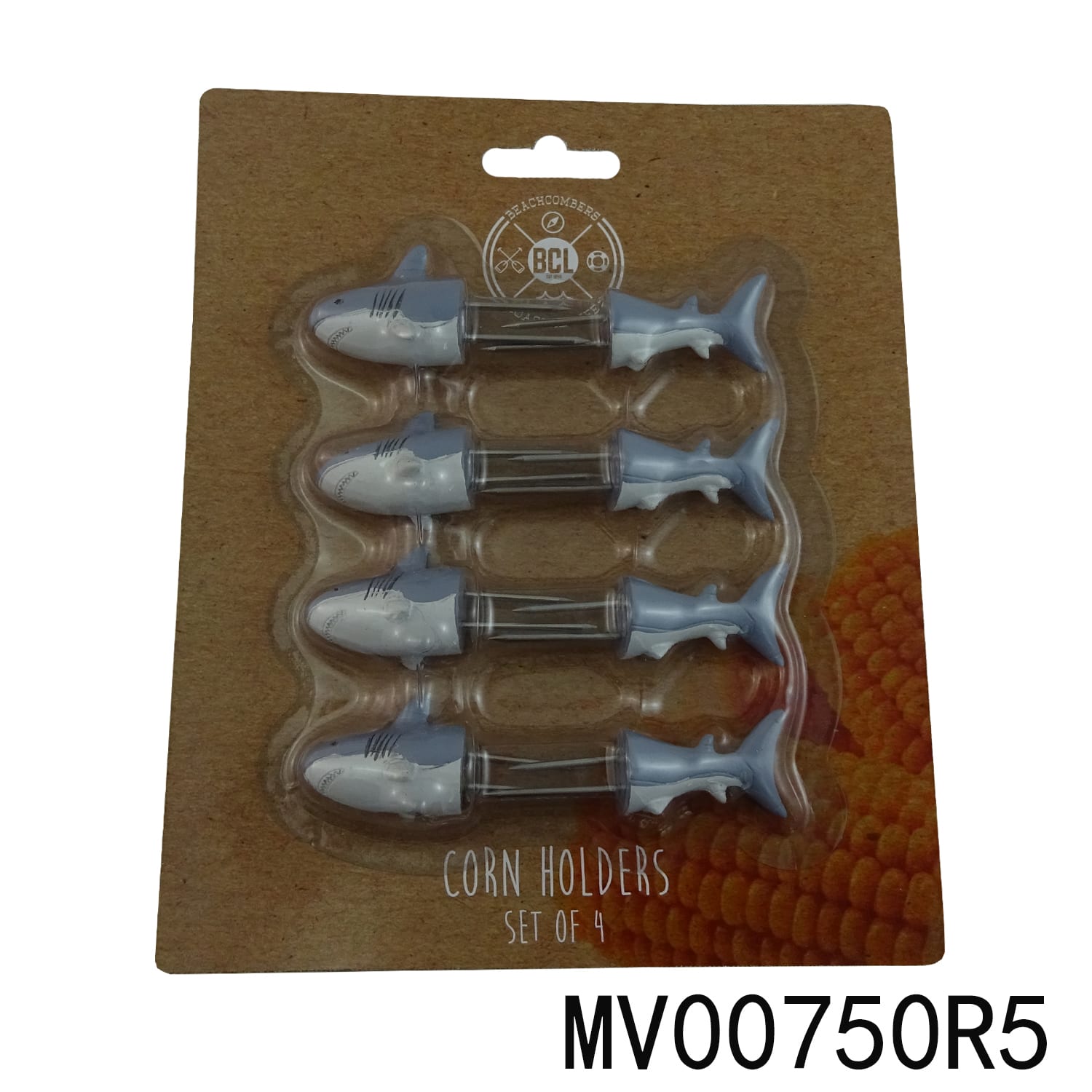 MV00750R5 8Pcs Corn Holder With Shark Resin Handle