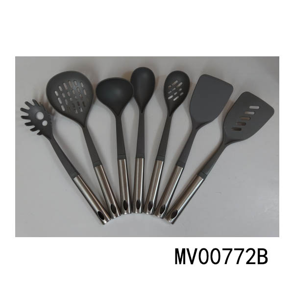 MV00772B Set Of 7 Nylon Kitchen Cooking Utensils W/S.S Handle
