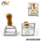 6.8Cm Cast Aluminum Dumpling Mould Wooden Handle