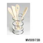 4Pcs Wooden Kitchen Tool W/Plastic Holder